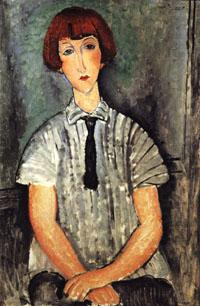Amedeo Modigliani Yound Woman in a Striped Blouse china oil painting image
